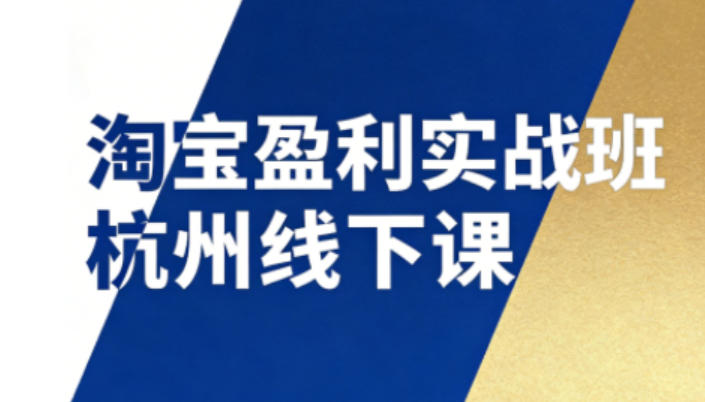淘宝盈利实战班杭州线下课12月26-28日(音频+字幕)，帮你掌握SOP流程+12门核心技术-网创资源