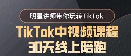 TikTok中视频课程30天线上陪跑，明星讲师带你玩转TikTok-网创资源
