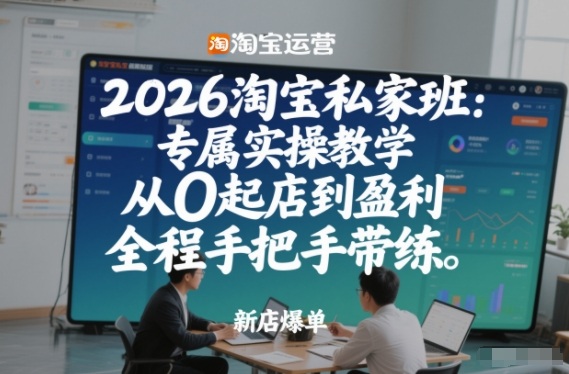 2026淘宝私家班：专属实操教学，从0起店到盈利，全程手把手带练-网创资源