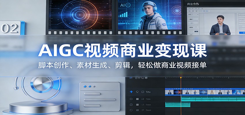 AIGC视频商业变现课：脚本创作、素材生成、剪辑，轻松做商业视频接单-网创资源