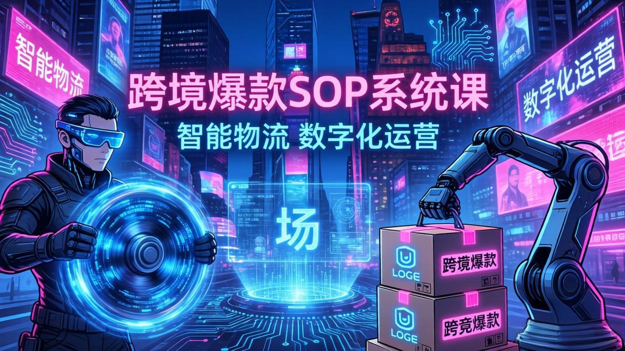 跨境爆款SOP系统课，“内容飞轮+精准投放+AI自动化”为核心，拆解“人×货×场”黄金公式-网创资源