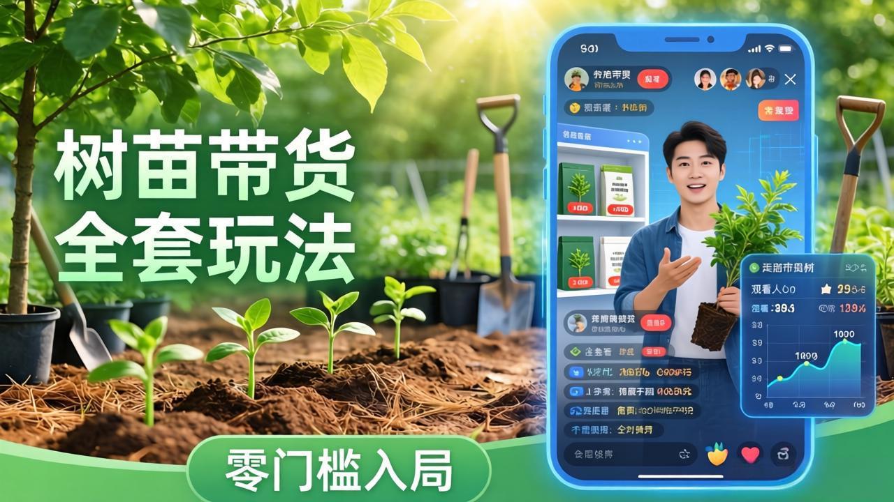 视频号AI树苗带货全套玩法：零门槛入局，掌握豆包、千问等AI工具制作树苗视频的全套流程-网创资源