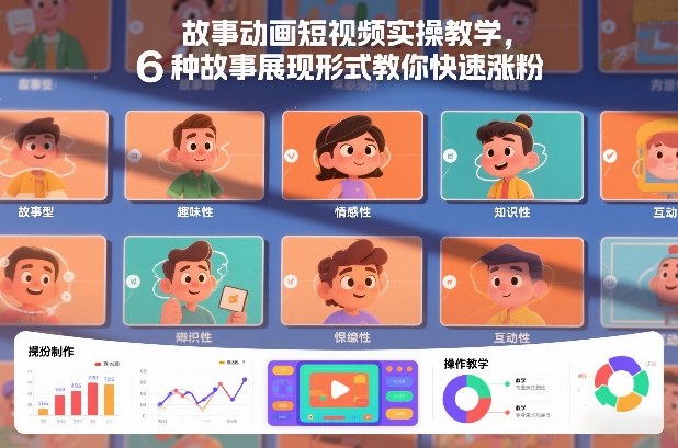 故事动画短视频实操教学，6种故事展现形式教你快速涨粉-网创资源