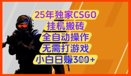 25年独家CSGO挂G搬砖，全自动操作，无需打游戏，小白日入3张+【揭秘】-网创资源