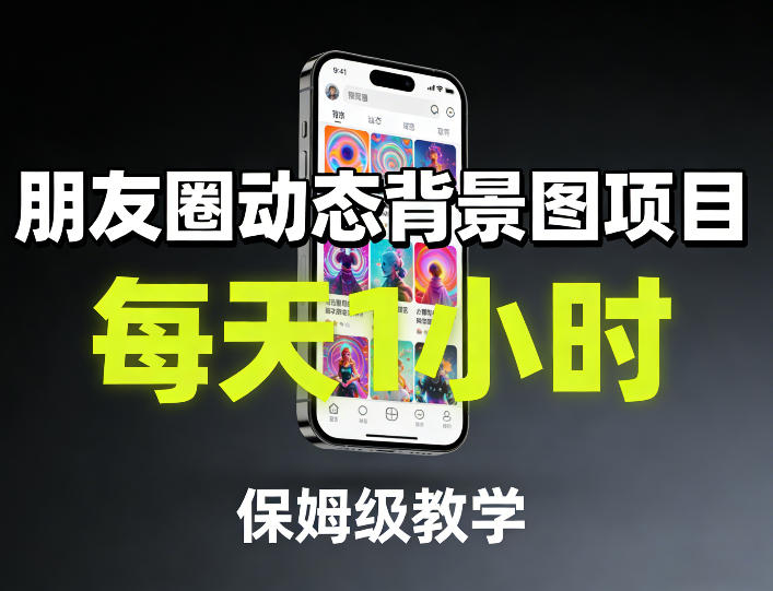 朋友圈动态背景图项目，每天1小时，保姆级教学-网创资源