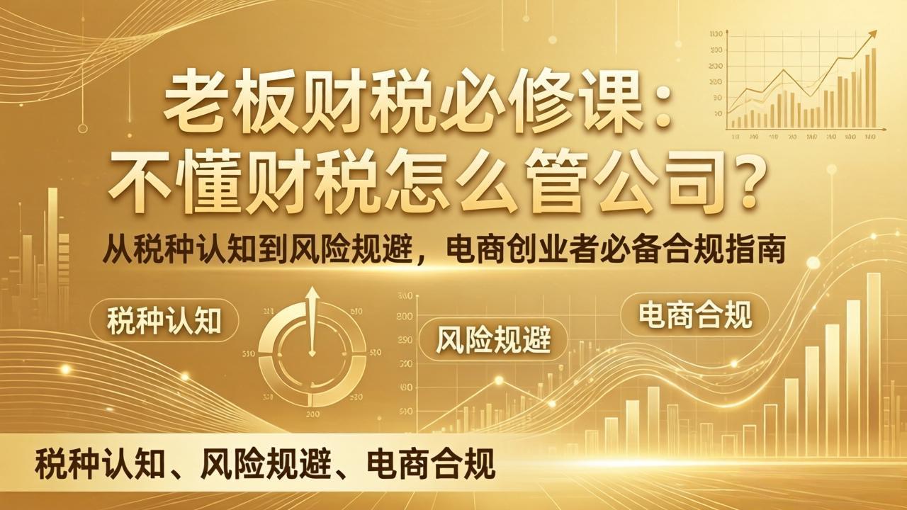 老板财税必修课：不懂财税怎么管公司？从税种认知到风险规避，电商创业者必备合规指南-网创资源