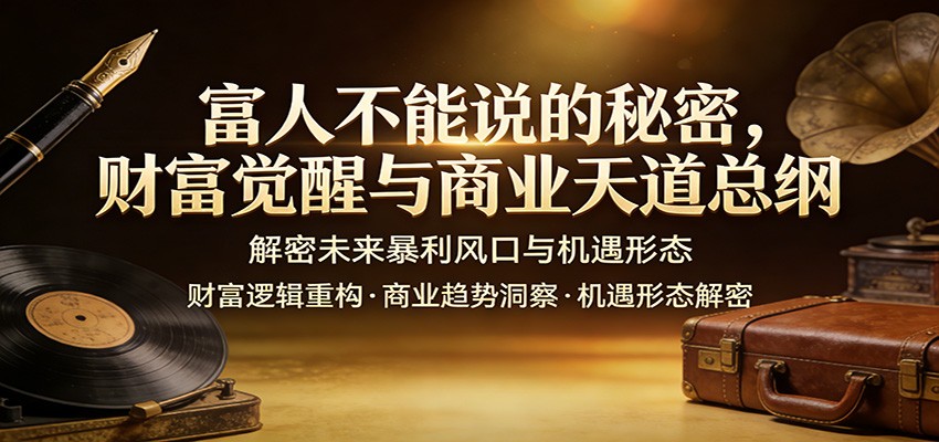 富人不能说的秘密，财富觉醒与商业天道总纲，解密未来暴利风口与机遇形态-网创资源