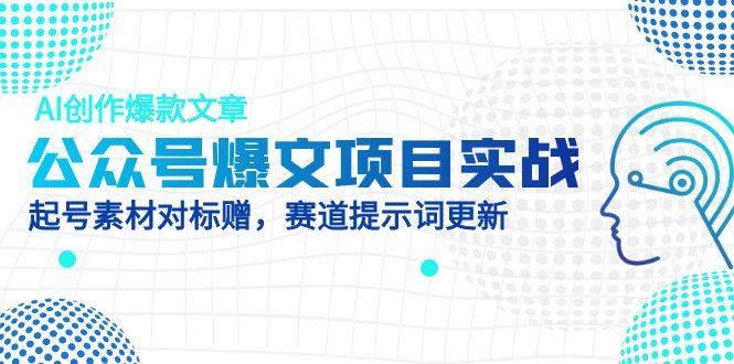 公众号爆文项目实战，AI创作爆款文章，起号素材对标赠(附赛道AI提示词-网创资源