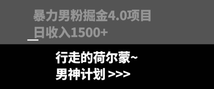 暴力男粉掘金4.0项目不违规不封号无脑复制单人操作日入1000+-网创资源