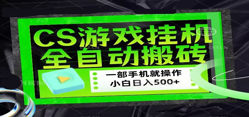 CSGO游戏挂机捡漏搬砖，超稳定的项目，带领1000+小白实现日入500+-网创资源