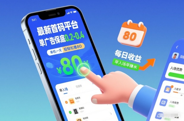 最新首码平台，单广告保底0.2-0.4，单机一天轻松撸80，早入场早賺米【揭秘】-网创资源