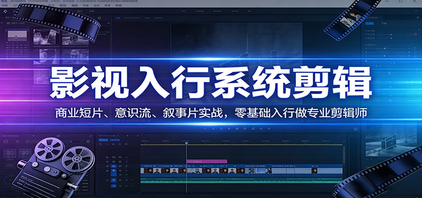 影视系统剪辑，商业短片、意识流、叙事片实战，零基础入行做专业剪辑师-网创资源