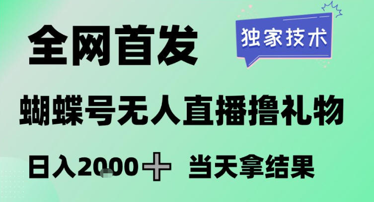 2026最新蝴蝶号无人直播掘金，独家技术，全网首发小白做了一个月收益3W，长期稳定可做【揭秘】-网创资源