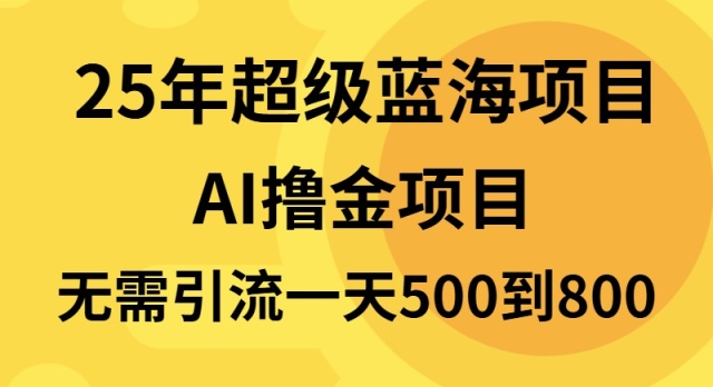 25年超级蓝海项目一天800+，半搬砖项目，不需要引流-网创资源
