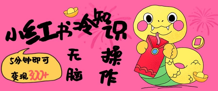 小红书冷知识账号，无脑复制粘贴，5分钟即可变现3张-网创资源