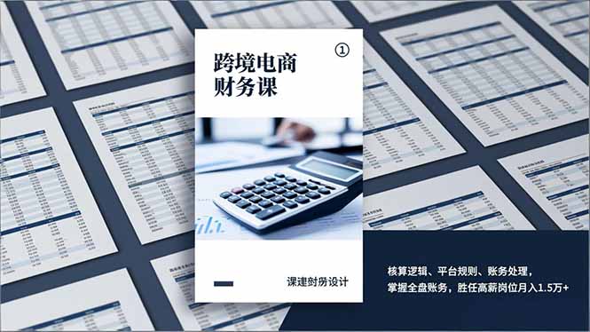 跨境电商财务课，核算逻辑、平台规则、账务处理，掌握全盘账务，胜任高薪岗位月入1.5万+-网创资源