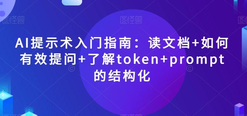 AI提示术入门指南：读文档+如何有效提问+了解token+prompt的结构化【揭秘】-网创资源