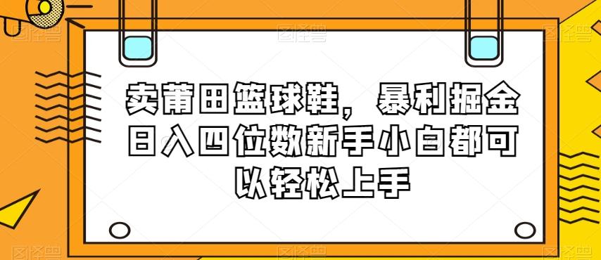 卖莆田篮球鞋，暴利掘金日入四位数新手小白都可以轻松上手【揭秘】-网创资源