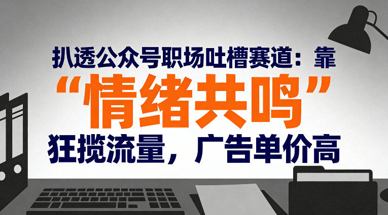 扒透公众号职场吐槽赛道：靠“情绪共鸣”狂揽流量，广告单价高-网创资源