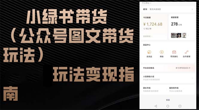 小绿书带货(公众号图文带货玩法-网创资源
