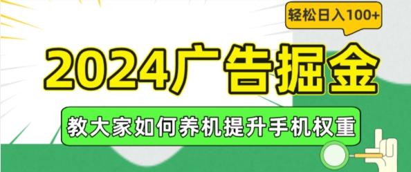 2024广告掘金，教大家如何养机提升手机权重，轻松日入100+【揭秘】-网创资源