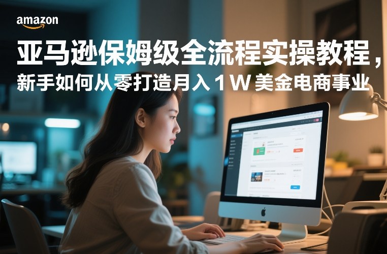 亚马逊保姆级全流程实操教程，新手如何从零打造月入1W美金电商事业-网创资源