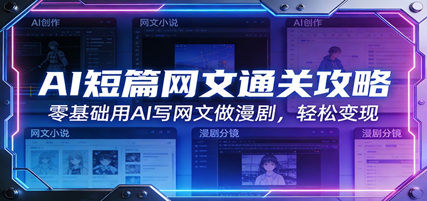 AI短篇网文通关攻略：零基础用AI写网文做漫剧，轻松变现-网创资源