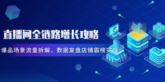 直播间全链路增长攻略，爆品场景流量拆解，数据复盘店铺霸榜实战-网创资源