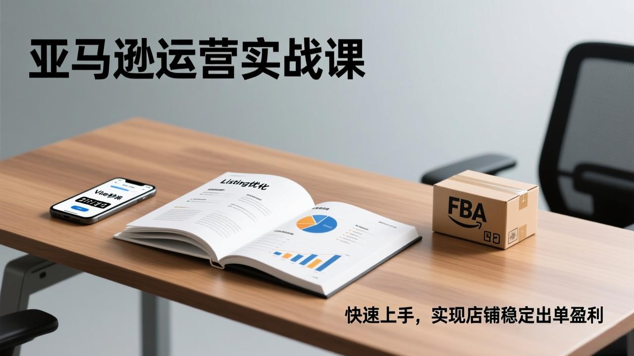 亚马逊运营实战课，Listing优化、Vine秒杀、FBA发货，快速上手，实现店铺稳定出单盈利-网创资源