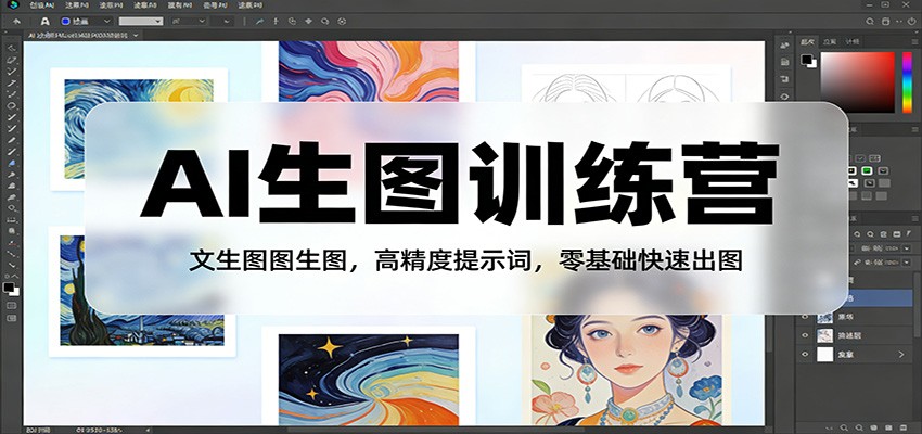 AI生图训练营：文生图图生图，高精度提示词，零基础快速出图-网创资源