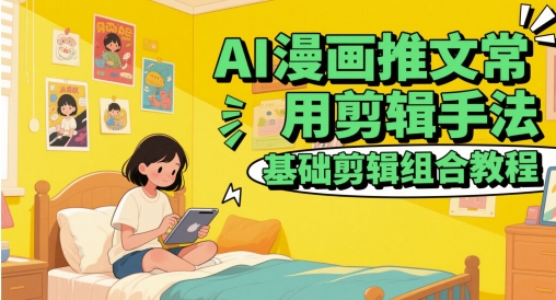 AI漫画推文常用剪辑手法，基础剪辑组合教程-网创资源