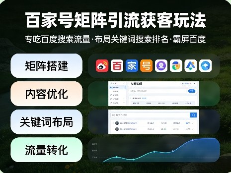 百家号矩阵引流获客玩法，专吃百度搜索流量，布局关键词搜索排名，霸屏百度-网创资源