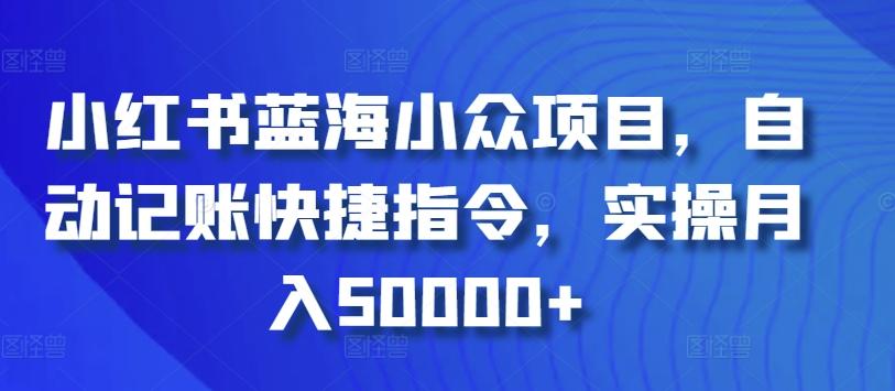 小红书蓝海小众项目，自动记账快捷指令，实操月入50000+【揭秘】-网创资源