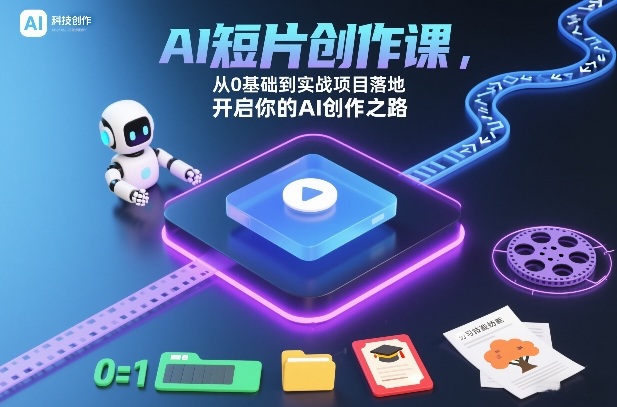 AI短片创作课，从0基础到实战项目落地，开启你的AI创作之路-网创资源