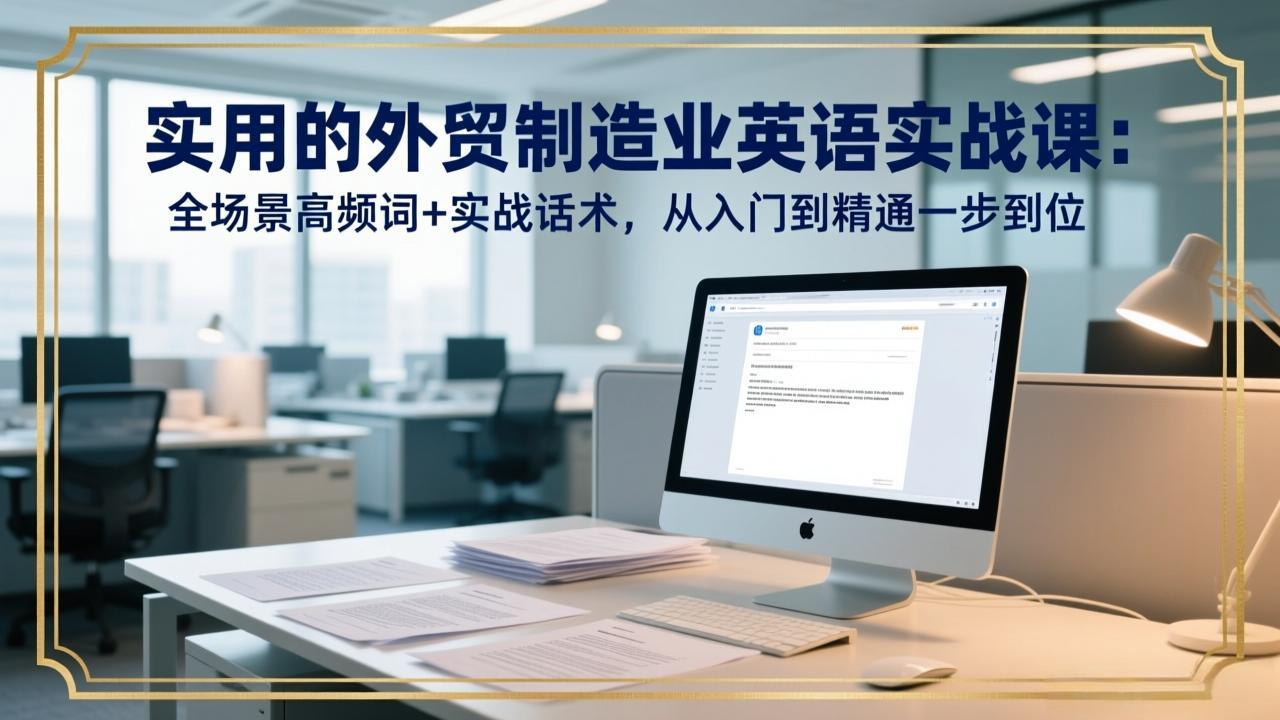 实用的外贸制造业英语实战课：全场景高频词+实战话术，从入门到精通一步到位-网创资源