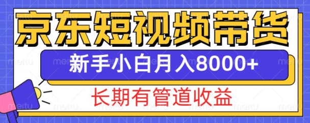 京东短视频带货新玩法，长期管道收益，新手也能月入8000+-网创资源