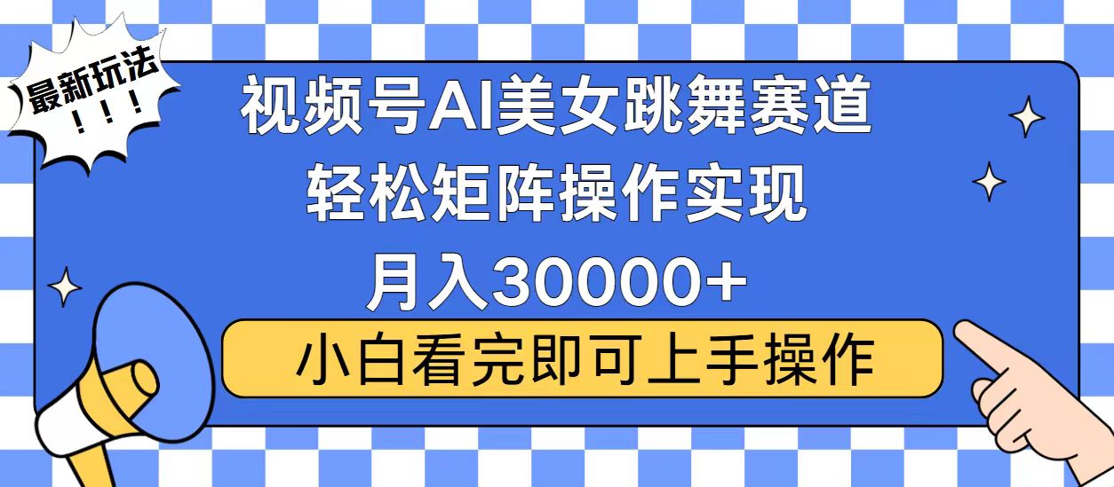 视频号蓝海赛道玩法，当天起号，拉爆流量收益，小白也能轻松月入30000+-网创资源