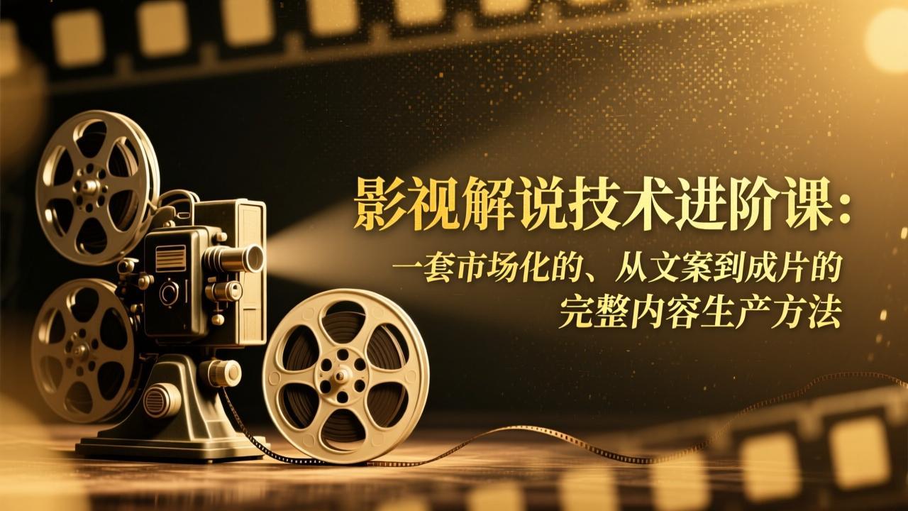 影视解说技术进阶课：一套市场化的、从文案到成片的完整内容生产方法-网创资源