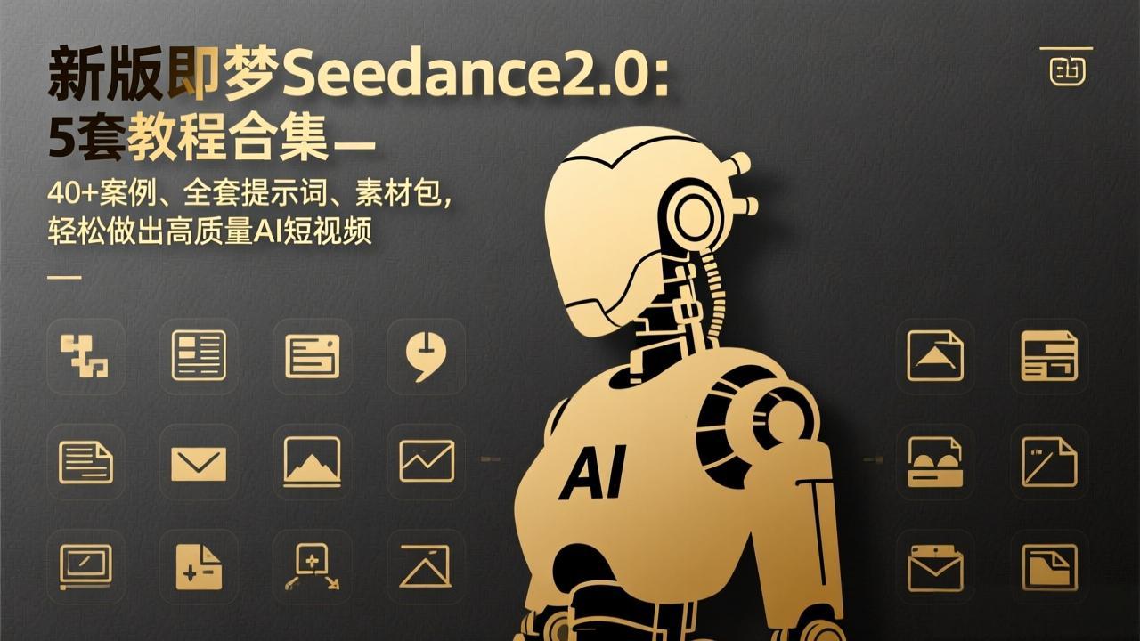 新版即梦Seedance2.0：5套教程合集，40+案例、全套提示词、素材包，轻松做出高质量AI短视频-网创资源