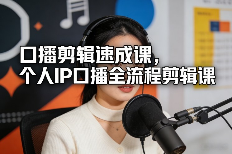 口播剪辑速成课，个人IP口播全流程剪辑课-网创资源