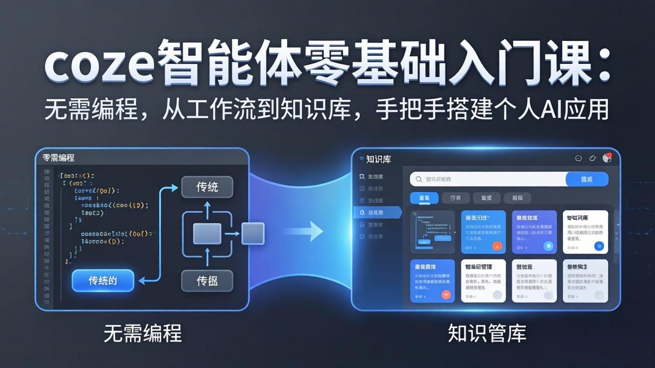 coze智能体零基础入门课：无需编程，从工作流到知识库，手把手搭建个人AI应用-网创资源