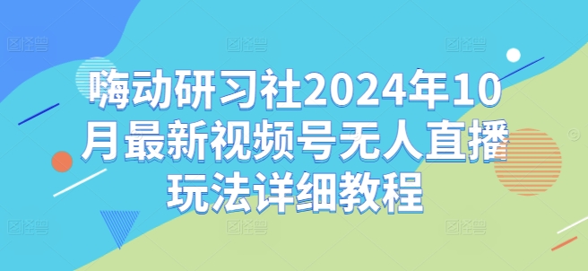 嗨动研习社2024年10月最新视频号无人直播玩法详细教程-网创资源