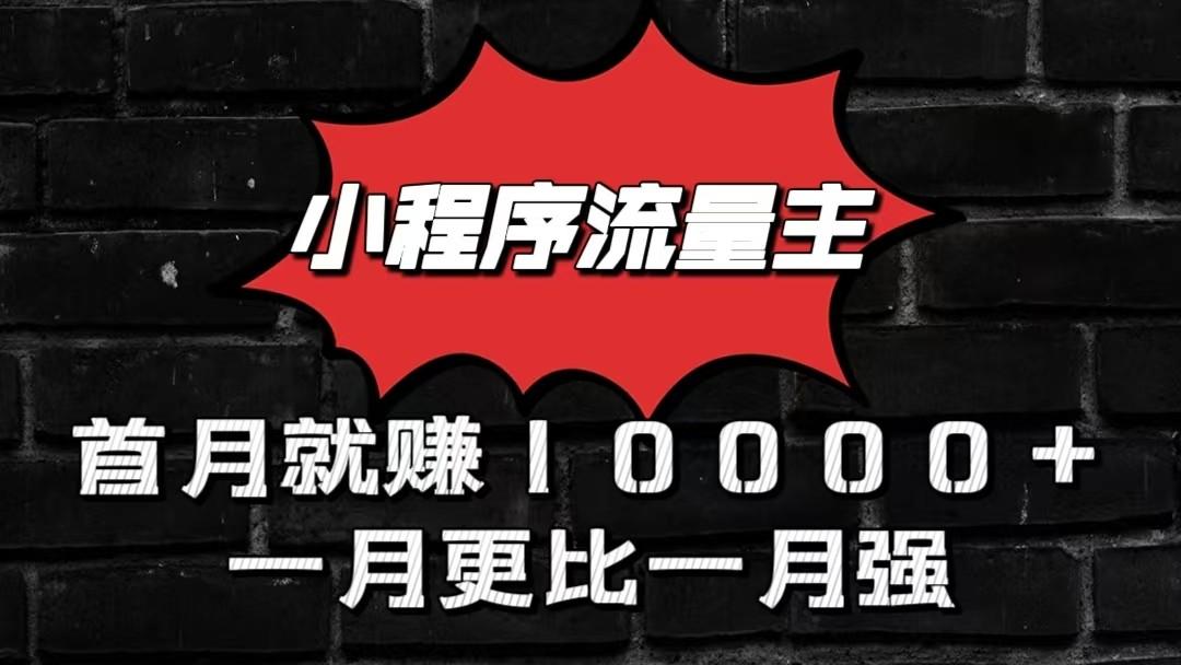 小程序流量主首月就赚10000+，一月更比一月强！小本创业首选-网创资源