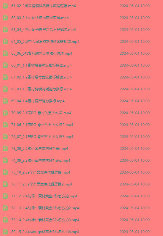 图片[4]-2024单品正价起号，直播素材投流选品：选品课+投流课+素材课+卡首屏/100节-网创资源