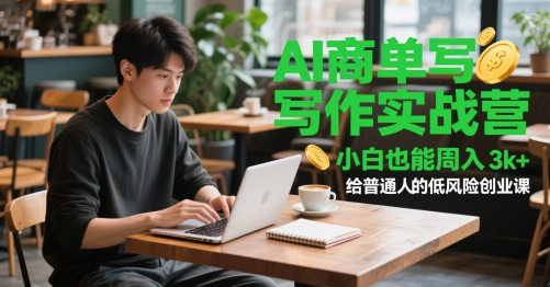 AI商单写作实战营，小白也能周入3k+，给普通人的低风险创业课-网创资源