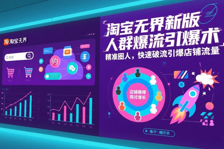 淘宝无界新版人群爆流引爆术，精准圈人，快速破流引爆店铺流量-网创资源