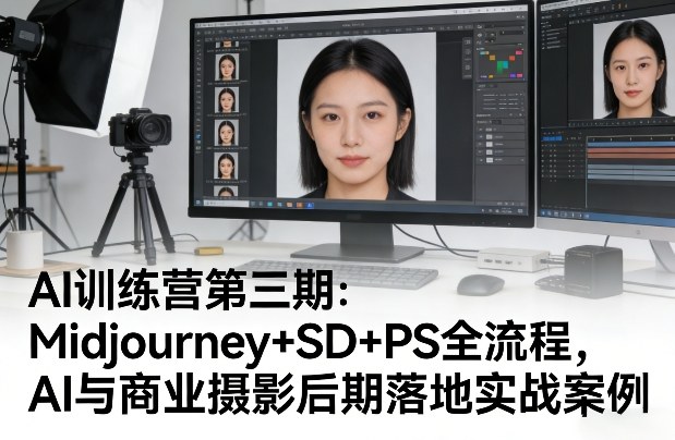 AI训练营第三期：Midjourney+SD+PS全流程，AI与商业摄影后期落地实战案例-网创资源
