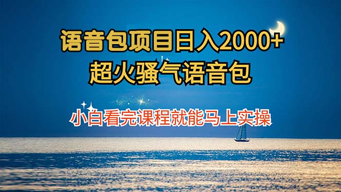 语音包项目 日入2000+ 超火骚气语音包小白看完课程就能马上实操-网创资源