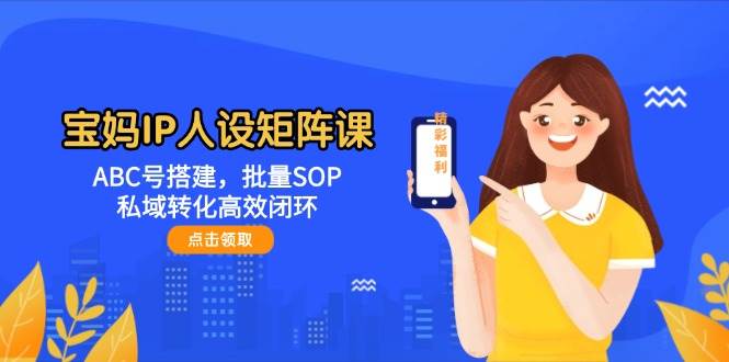 宝妈IP人设矩阵课：ABC号搭建，批量SOP，私域转化高效闭环-网创资源