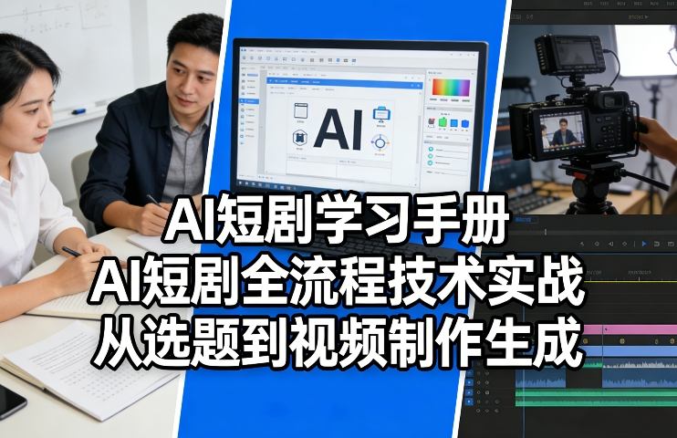 AI短剧学习手册，AI短剧全流程技术实战，从选题到视频制作生成-网创资源